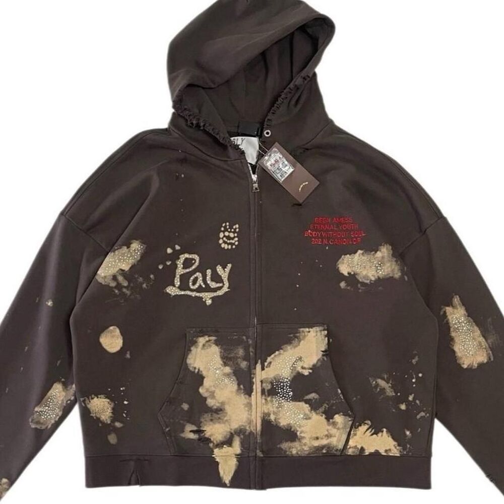 Unbranded Men's Brown and Black Hoodie
